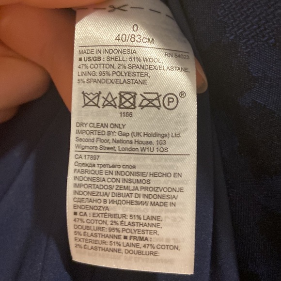 Banana Republic X Marzotto Wool Blazer in Patterned Navy - Picture 4 of 4